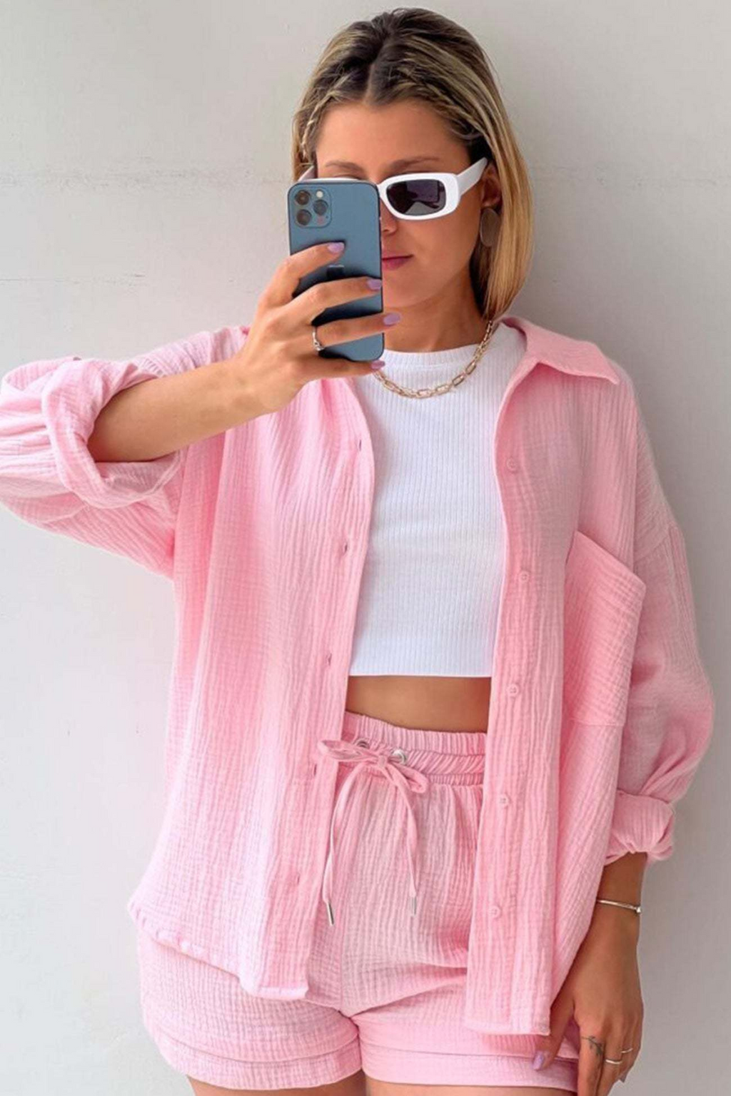 Blush Harmony - Women’s Cotton Two-Piece Set