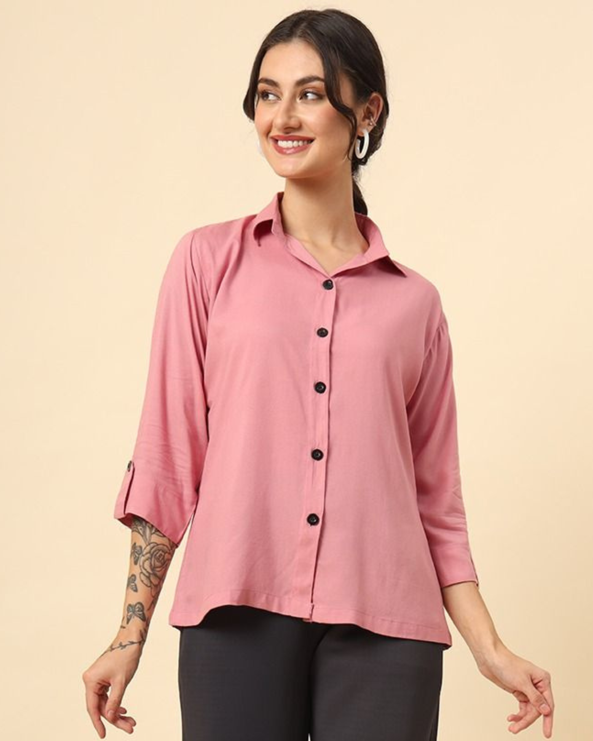 Blush Charm - Rayon Ladies Shirt