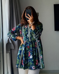Midnight Bloom - Pure Cotton Designer Top