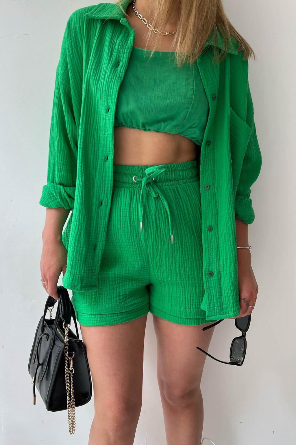 Emerald Bliss - Women’s Cotton Two-Piece Set