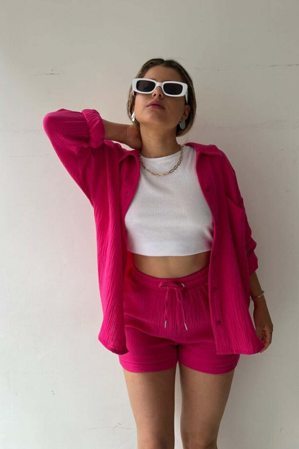 Casual Charm - Women’s Cotton Two-Piece Set