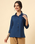 Navy Luxe - Rayon Ladies Shirt