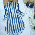 Strip Blue Printed