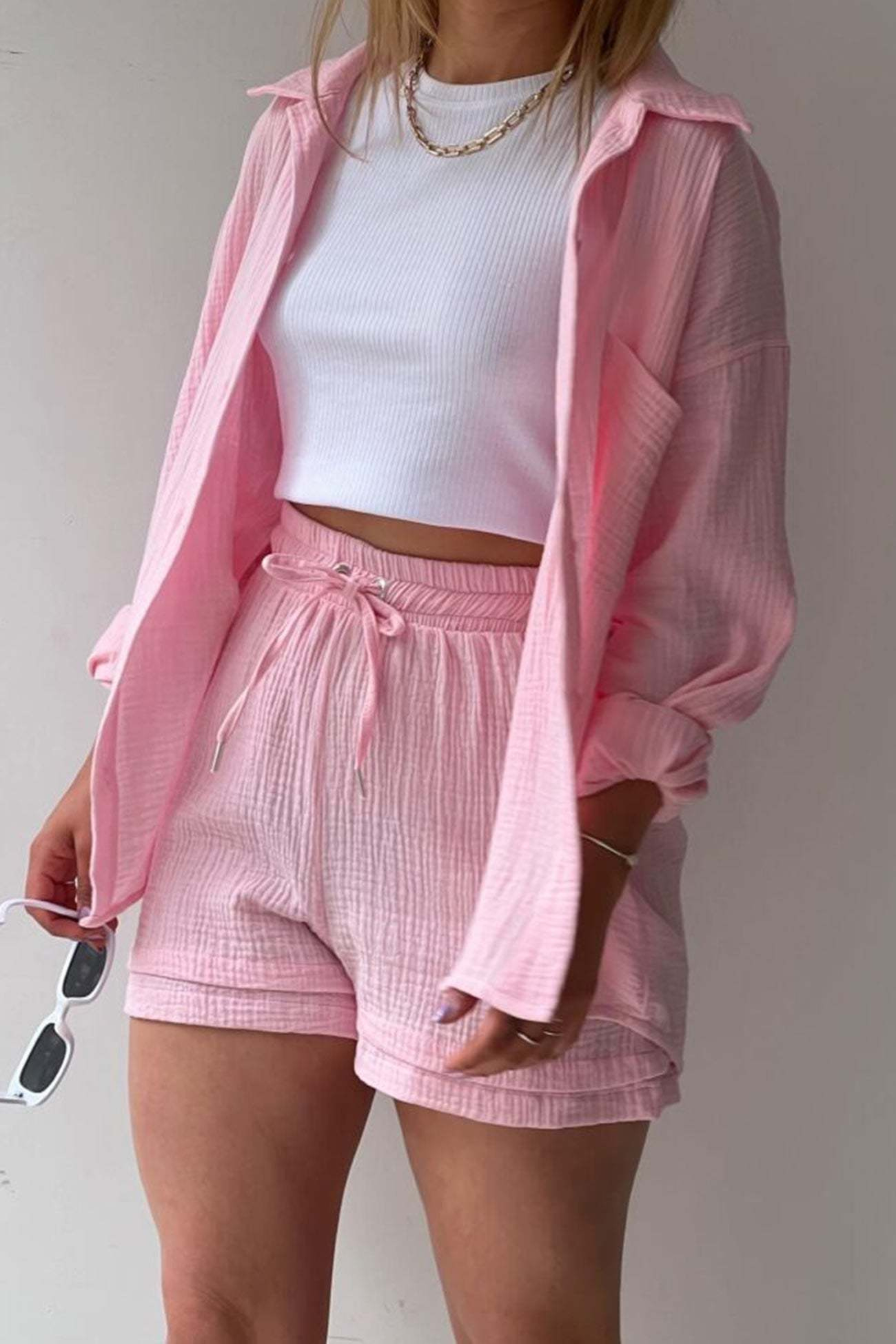 Blush Harmony - Women’s Cotton Two-Piece Set