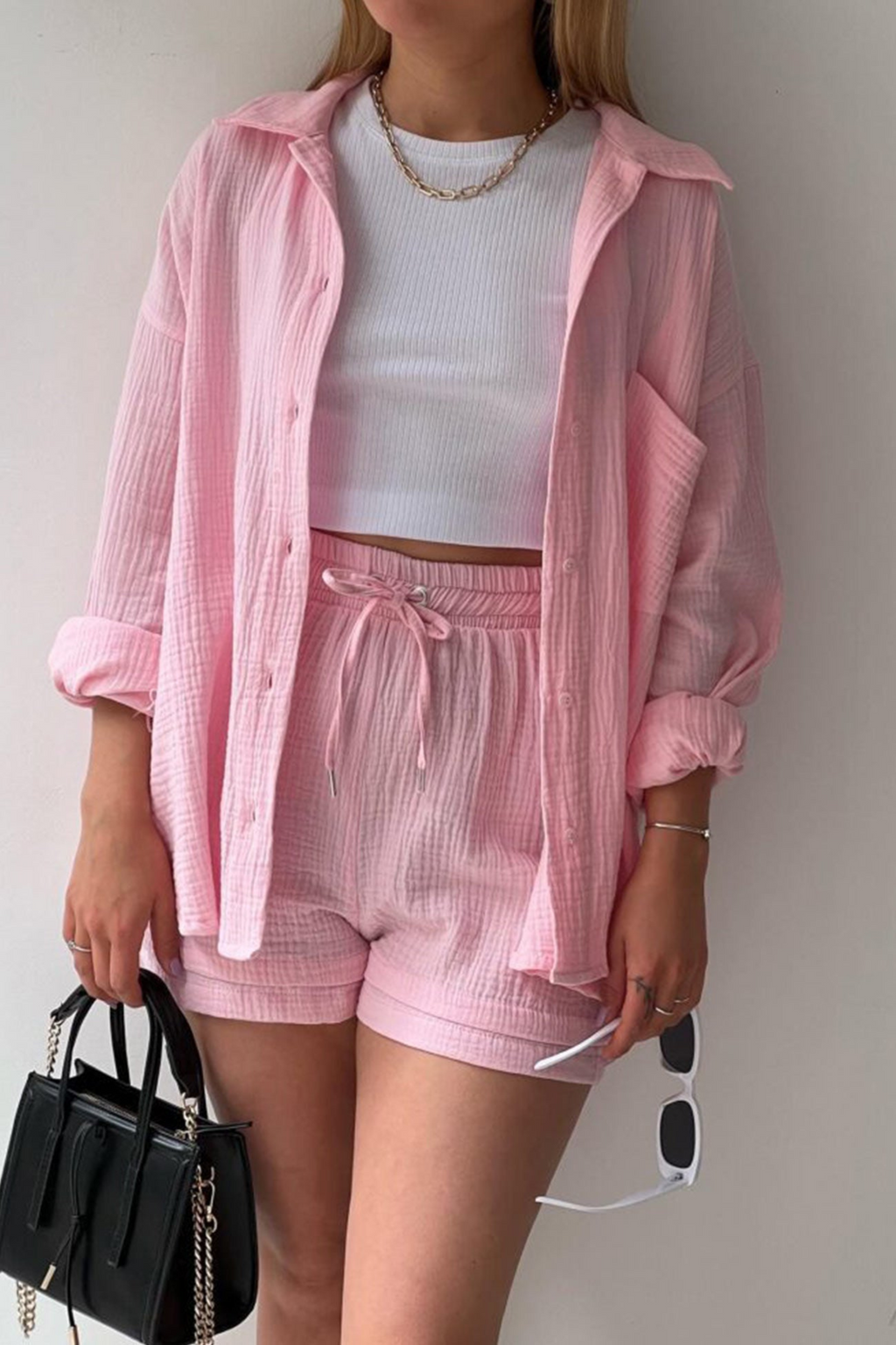 Blush Harmony - Women’s Cotton Two-Piece Set