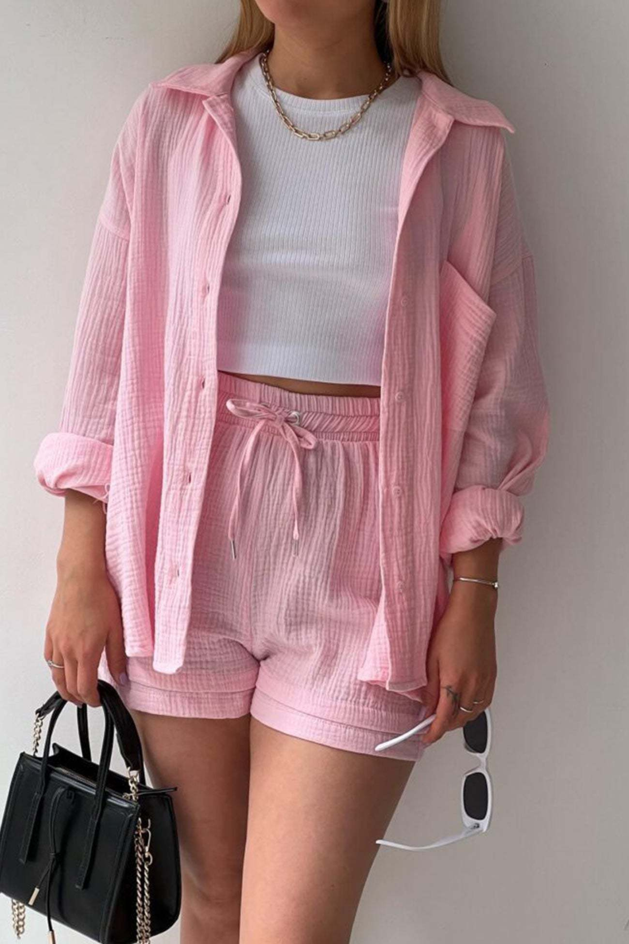 Blush Harmony - Women’s Cotton Two-Piece Set